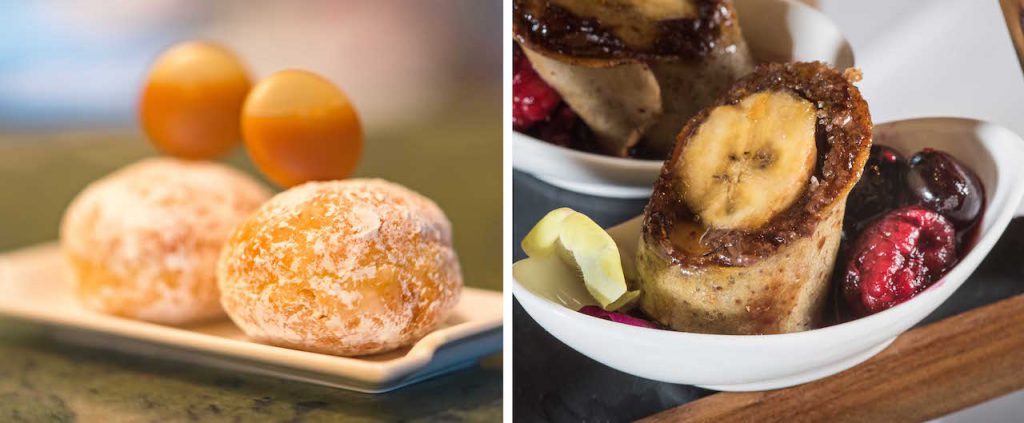 Caramel Beignets and Banana Wrap from Disney Princess Breakfast Adventures at Napa Rose at Disney’s Grand Californian Hotel & Spa