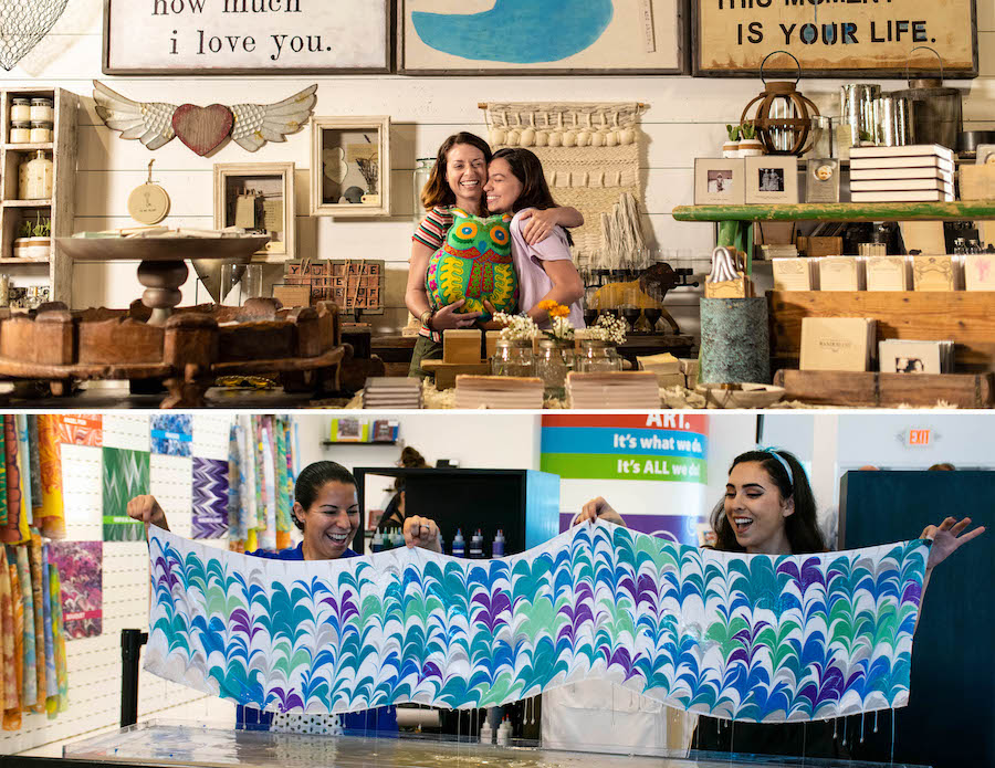 Crafts at Sugarbook & Co and the Artistic Marbling experience at The Art Corner by Artistic Talent Group at Disney Springs