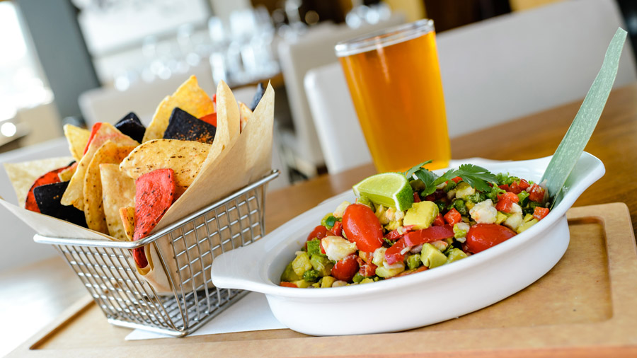 Crab Ceviche and Key Lime Wheat Ale from Paddlefish for Disney Springs Flavors of Florida