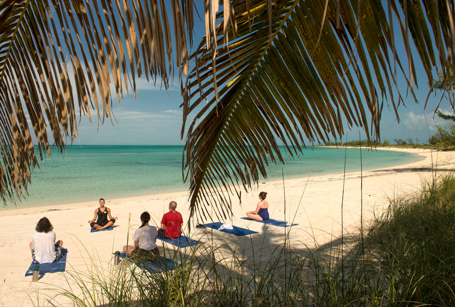 Namaste at Sea group at the beach