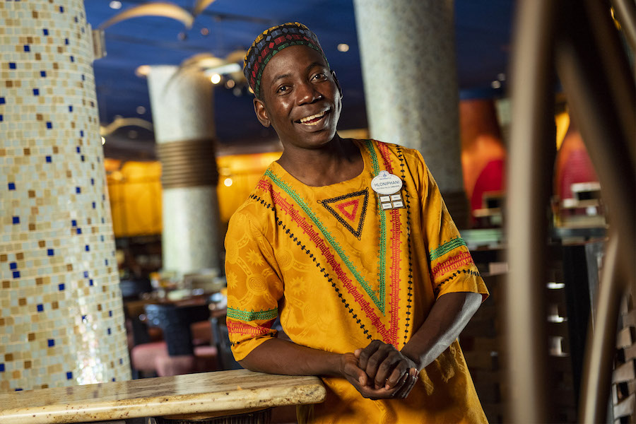 Greeter Hloniphani Dube from Jiko – The Cooking Place at Disney’s Animal Kingdom Lodge