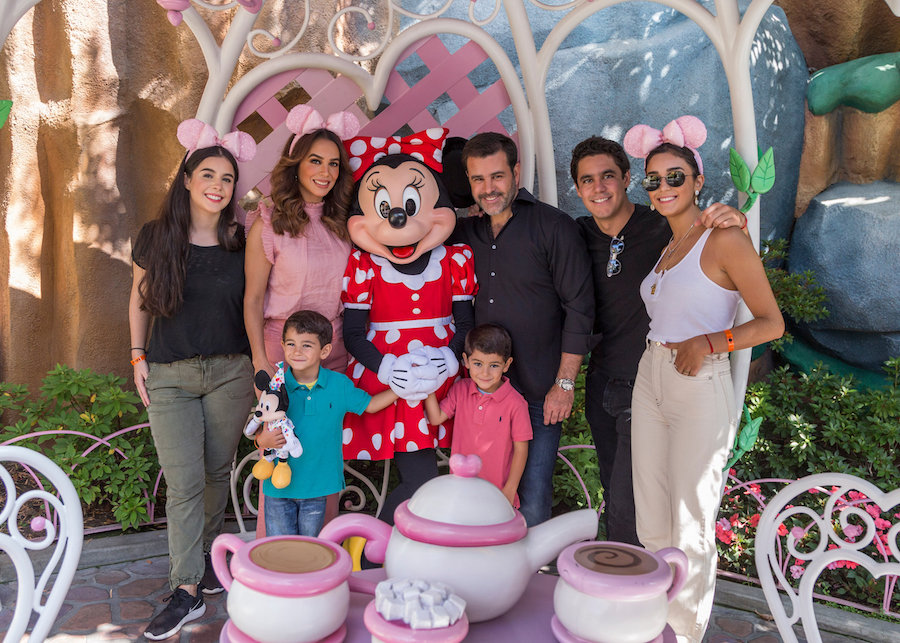 Mexican Actor Eduardo Capetillo and Actress Bibi Gaitán celebrate their 25th Anniversary at Disneyland Resort with their family