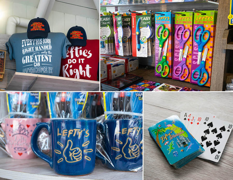 Merchandise from Lefty’s—The Left Hand Store at Disney Springs