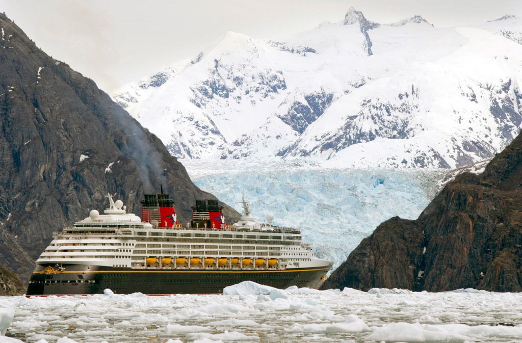 Disney Wonder sailing through Endicott Arm to Dawes Glacier