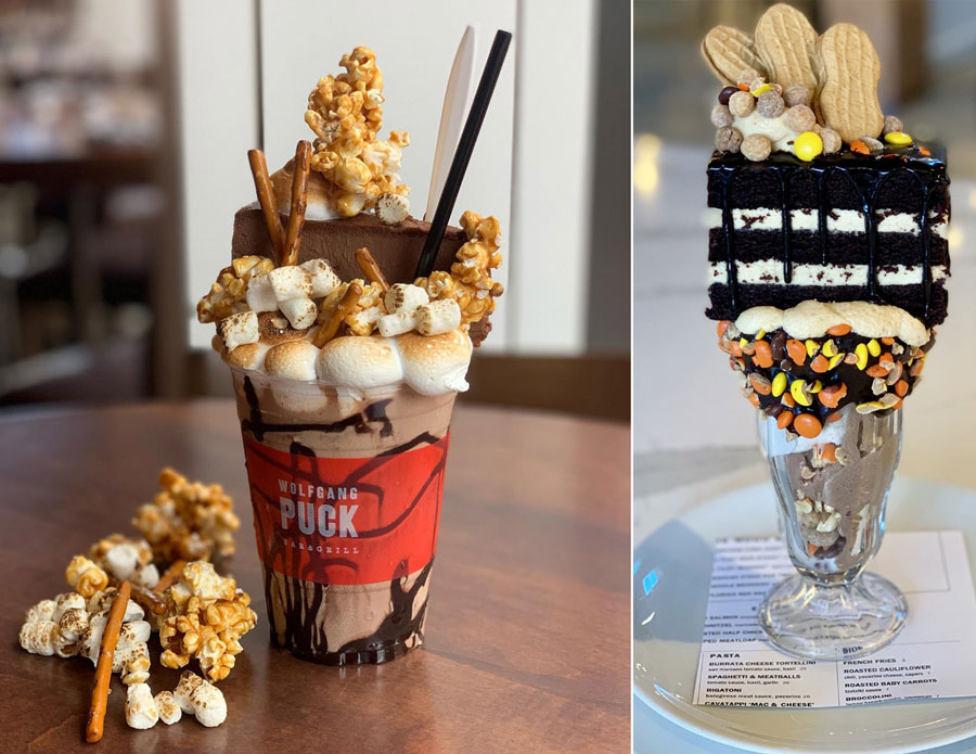 Campfire Sundae and Peanut Butter Wafer Sundae from Wolfgang Puck Bar & Grill 