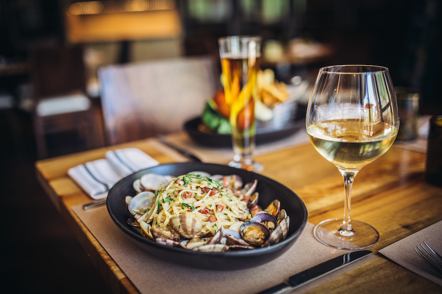 Pasta dish from Wolfgang Puck Bar & Grill at Disney Springs
