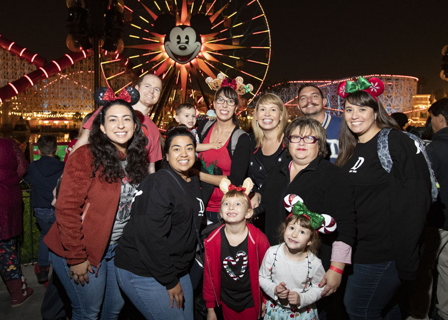 Disney Parks Blog Readers pose at the Holiday 2019 Meet-Up at Disney California Adventure Park