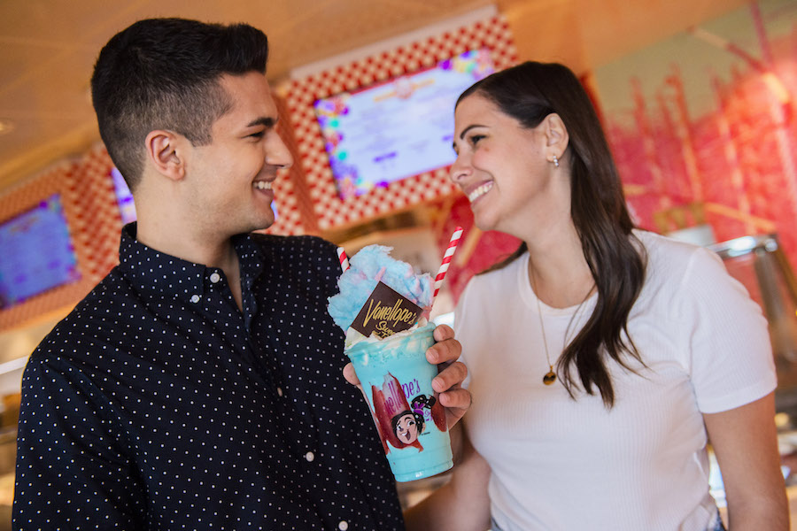 Couple at Vanellope’s Sweets & Treats