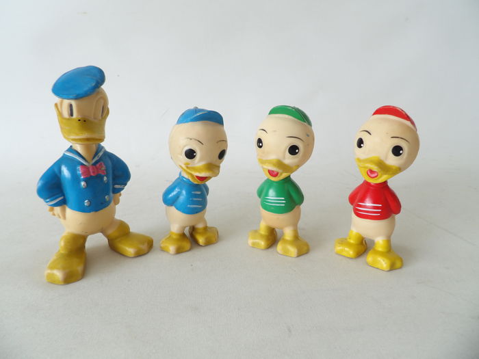 Vintage Disney Figurines Donald Duck Louie Huey Louie Dewey