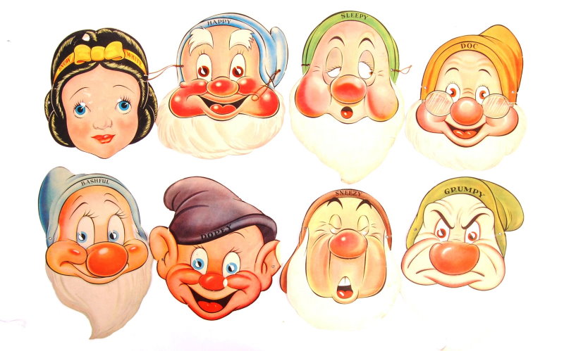 Snow White and the Seven Dwarfs Post Toasties cut-outs