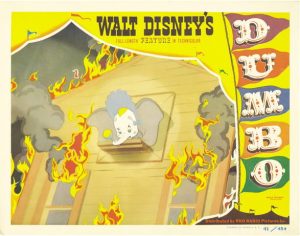 Dumbo RKO 1941 Lobby Card Dumbo in fire