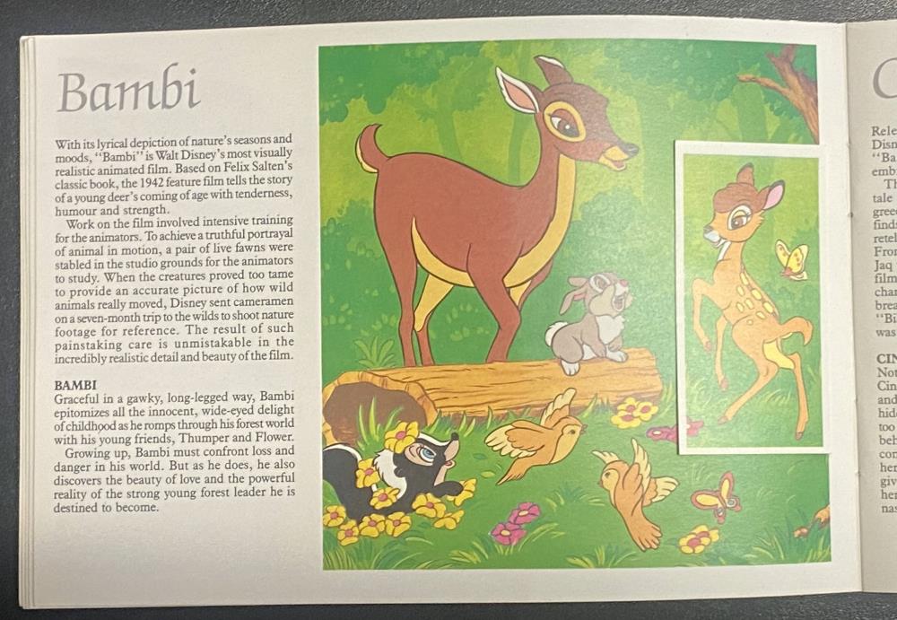 Bambi cards and page from Magical World of Disney PG Tips Card Collection