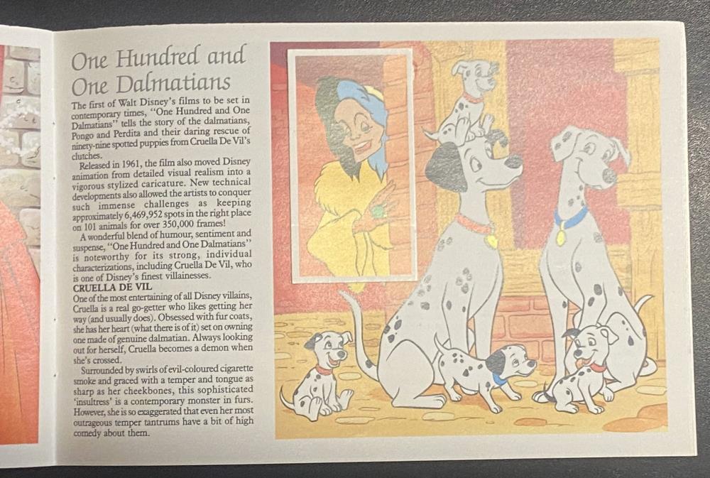 One Hundred and One Dalmatians cards and page from Magical World of Disney PG Tips Card Collection