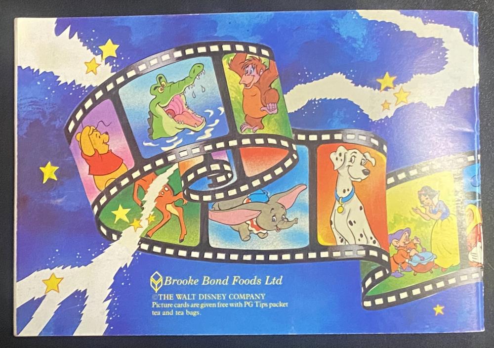 Reverse of Album of Magical World of Disney PG Tips Card Collection