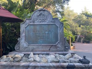 The Hollywood Tower Hotel sign