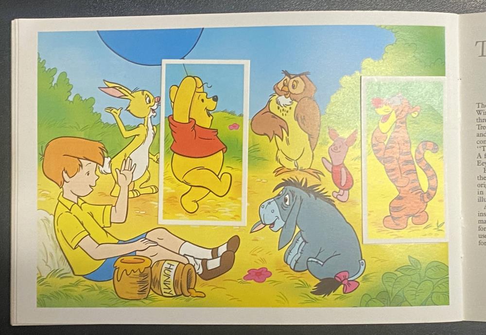 The Many Adventures of Winnie the Pooh cards and page from Magical World of Disney PG Tips Card Collection