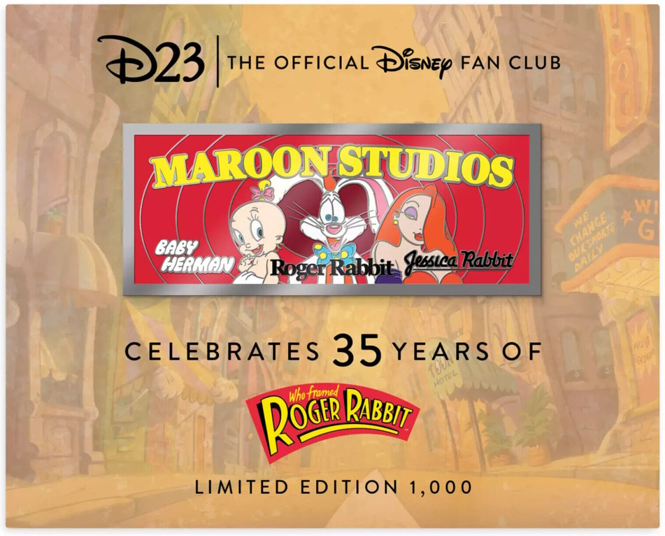 D23 Exclusive Who Framed Roger Rabbit 35th Anniversary Jumbo Pin Limited Edition